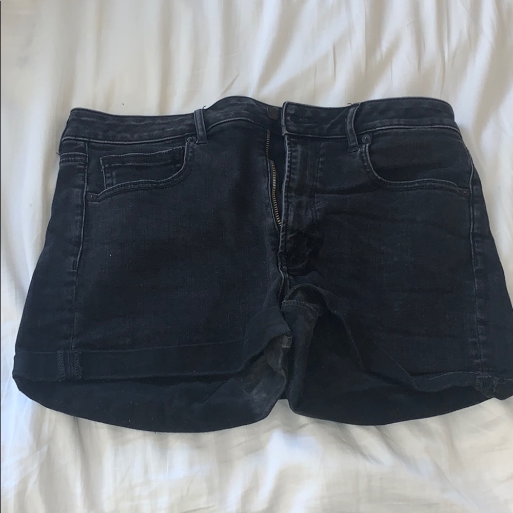 Black high rise shorts